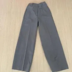 PLST グレー ワイドパンツ フロントポケット付き