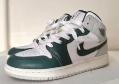 NIKE エアジョーダン1MID SECS GS 白×グリーン×グレー 23.5