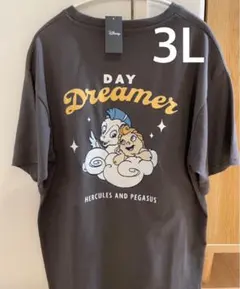Disney ディズニー ヘラクレス 刺繍Tシャツ チャコールグレー 3L