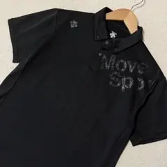 DESCENTE メンズ ゴルフボタンダウンシャツ ブラック☆美品☆