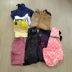 ベビー服セット ピンク水玉ドレス他