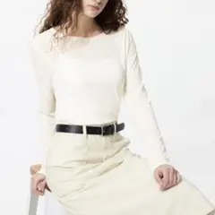 【新品】ユニクロ　シアーT　XL　オフホワイト