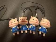 レトロ☆しゃぶ太 マスコット ストラップ 4個セット