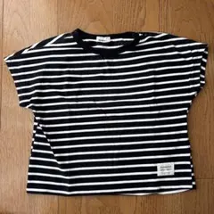 ペアマノン　天竺　ボーダービッグシルエット　ドルマンスリーブ半袖Tシャツ　120のサムネイル