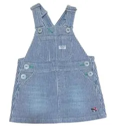 ミキハウス（double B）デニムストライプオーバーオール　ジャンバースカート