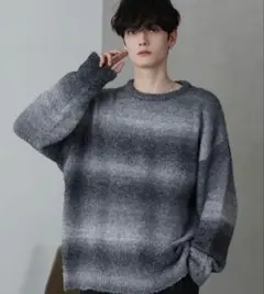 最終値下げ【ETERIO】グラデーションブークレ天竺編みニット