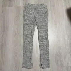 UNIQLO リブレギンスパンツ　左右ポケット付き　裾スリット　グレー