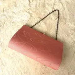 和装バッグ クラッチバッグ チェーン付き ピンク系 がま口 2way