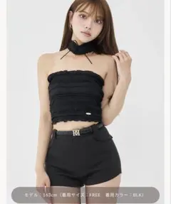 新品未開封 ダーリッチdarich ティアードコットンレースベアトップス