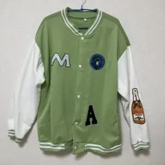 刺繍入りグリーンスタジャン