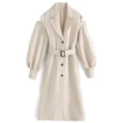 2wayベルトち付きボレロセットコート　アイボリー