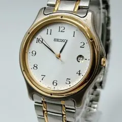 新品電池/稼働　SEIKO 腕時計 クォーツ デイト　メンズ　ビンテージ　希少