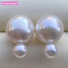 本真珠　淡水バロックパール&無核パールピアス　13.7mmホワイトP1161