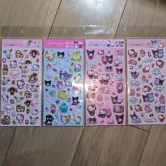 値引可　サンリオキャラクター ラメ入樹脂もりシール　キティ　クロミ　ポチャッコ