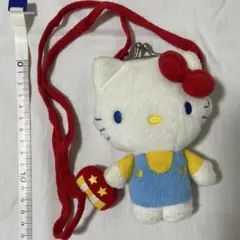 ハローキティ ぬいぐるみ がま口ポーチ 紐付き 首かけ 2000年代 平成レトロ