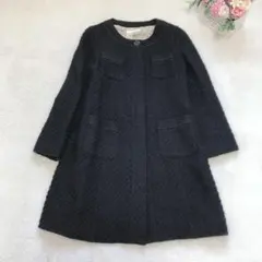 アースミュージック＆エコロジー ノーカラージャケット ロング丈 アウター コートのサムネイル