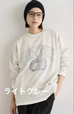 【新品 】G BONJOUR SAGAN 白抜きカレッジロゴ刺繍BIGスウェットのサムネイル
