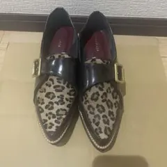 ESPERANZA ローファー　ヒョウ柄　厚底　ボルドーのサムネイル