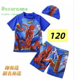 在庫一掃セールスパイダーマンデザインの子供用水着3点セット