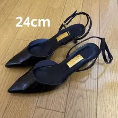 LE TALON GRISE ポインテッドアンクルストラップスリングバック