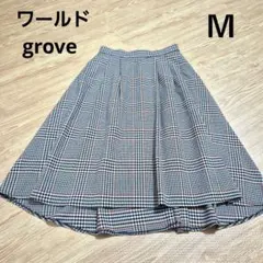 grove フレアスカート Mサイズ チェック柄　プリーツ