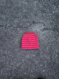 ボーダー ビーニー ニット帽 ピンク 赤 ストリート y2k