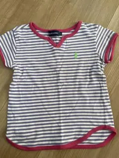 【ラルフローレン】半袖 Tシャツ 90 ボーダー 紫 ピンク ポニー刺繍