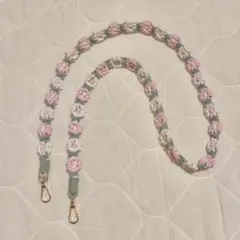 マクラメ編み フラワースマホストラップ