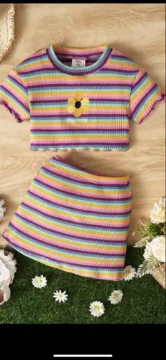 SHEIN カラフルボーダー セットアップ