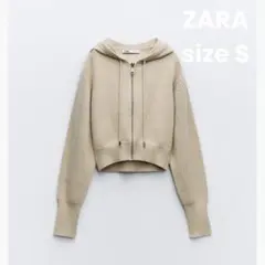 ZARA フードニットカーディガン