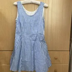 チュニック　ギンガムチェック　青