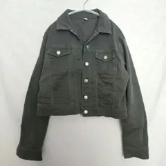 【美シルエット】ユニクロ UJ デニムジャケット Gジャン カーキ M ショート
