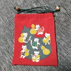 ごまめ屋　京都くろちく　巾着　猫　ひょうたん　和柄