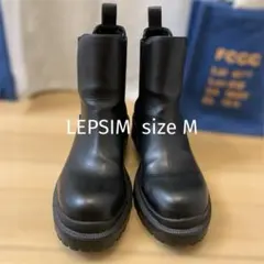 とまと様☆LEPSIM lowrys farm 黒レザーブーツ 合皮