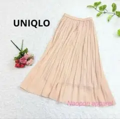 UNIQLO シフォンプリーツ　ハイウエスト　ロングスカート　M ピンク