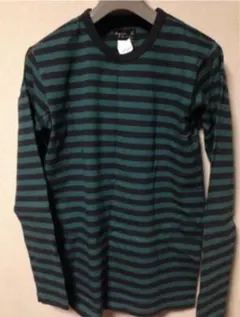 agnes b. homme アニエスベーオム 長袖ボーダーTシャツ グリーン