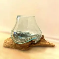 バリ島産　流木ガラス　アクアリウム　置物　インテリア　水槽　鉢　花瓶