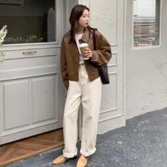 【新品】PUレザー フェイクレザー ジャケット アウター ブラウン