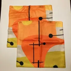 ◆ミッドセンチュリー 50sアトミック柄 クッションカバー2枚/17◆ロカビリー