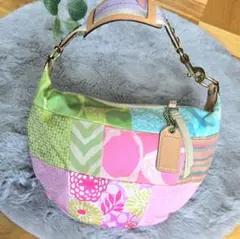 【希少】COACH パッチワーク ショルダーバッグ マルチカラー