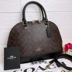 極美品☆COACHコーチ 2wayショルダーバッグ ラージサイズ ブラウン
