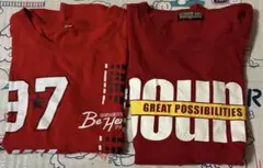 男児レッド 長袖 Tシャツ150cm2枚セット