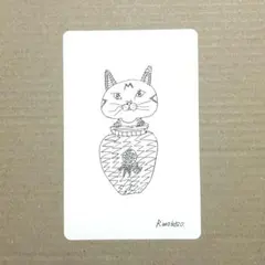 イラスト原画 「たこつぼに入った猫」