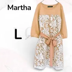 ドレス　ロングワンピース　L　美品　ベージュ　レース お呼ばれ　フェミニン　式服