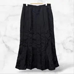 【リズモアLISMORE】フレアロングスカート 上品 黒 きれいめ フォーマル