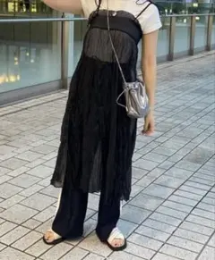 Kastane シアーキャミワンピース ブラック