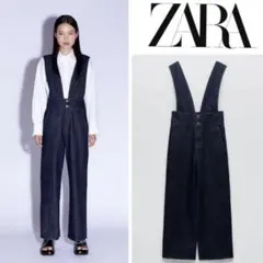 ZARA ザラ ハイウエスト デニム サロペットのサムネイル