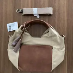 リズデイズ 2way ショルダーバッグ 斜め掛け トートバッグ ベージュ色