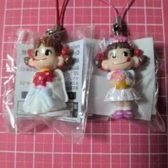 ペコちゃんストラップ２点セット　オマケ付き