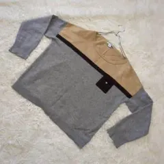 【MARELLA sport】長袖　ニット　セーター　ビジュー　ラメ　L グレー